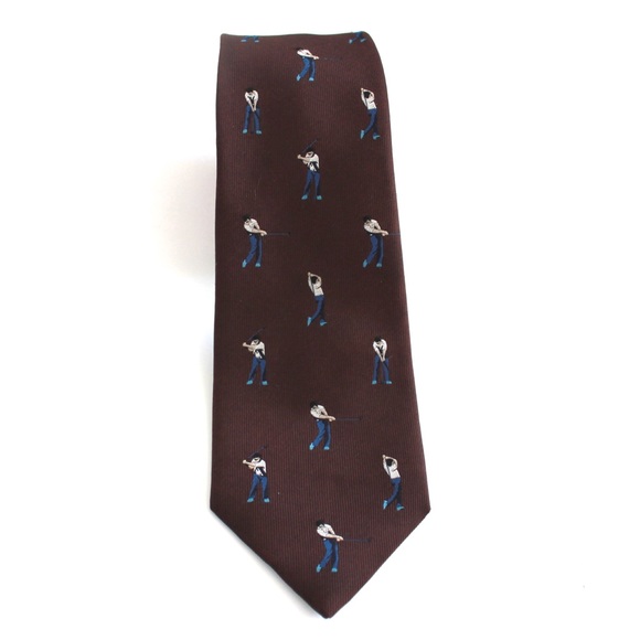 Japanese Silk Golf Swing Color Block Tie - Picture 3 of 3